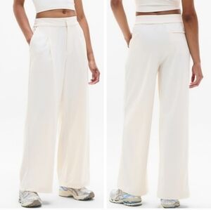 Athleta Pinnacle High Rise Trouser Pants Ivory Cream Bone 0